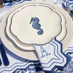 Olympia Blue Embroidered Napkins (Set of 4)