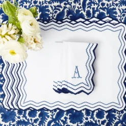 Olympia Blue Embroidered Napkins (Set of 4)