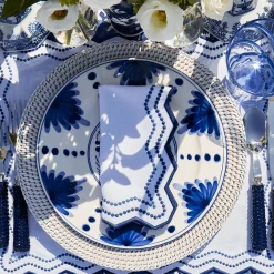 Olympia Blue Embroidered Napkins (Set of 4)