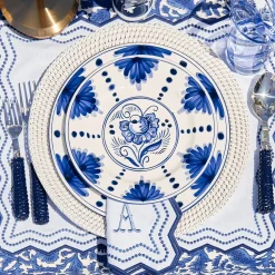 Olympia Blue Embroidered Napkins (Set of 4)