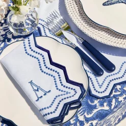 Olympia Blue Embroidered Napkins (Set of 4)