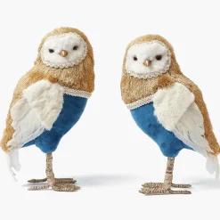 Ophelia Blue & Gold Owl (Pair)
