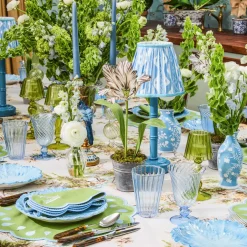 Pale Blue Hand Painted Tole Bud Vases (Set of 3)