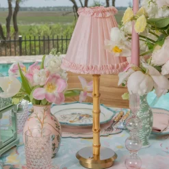 Pale Pink Silk Frilled Lampshade (18cm)