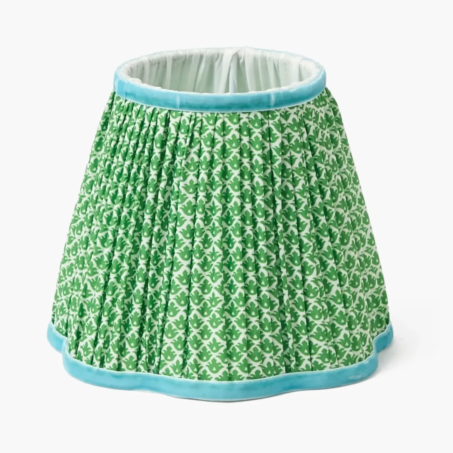 Palm Tree Rechargeable Lamp with Green & Blue Lotus Shade (18cm)