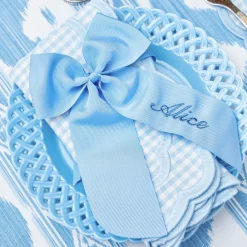 Personalisable Blue Grosgrain Bow