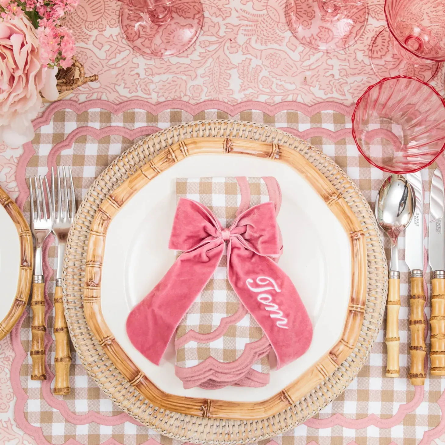 Personalisable Dusty Pink Bow