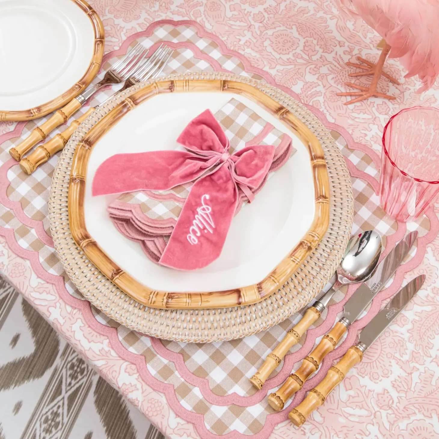Personalisable Dusty Pink Bow