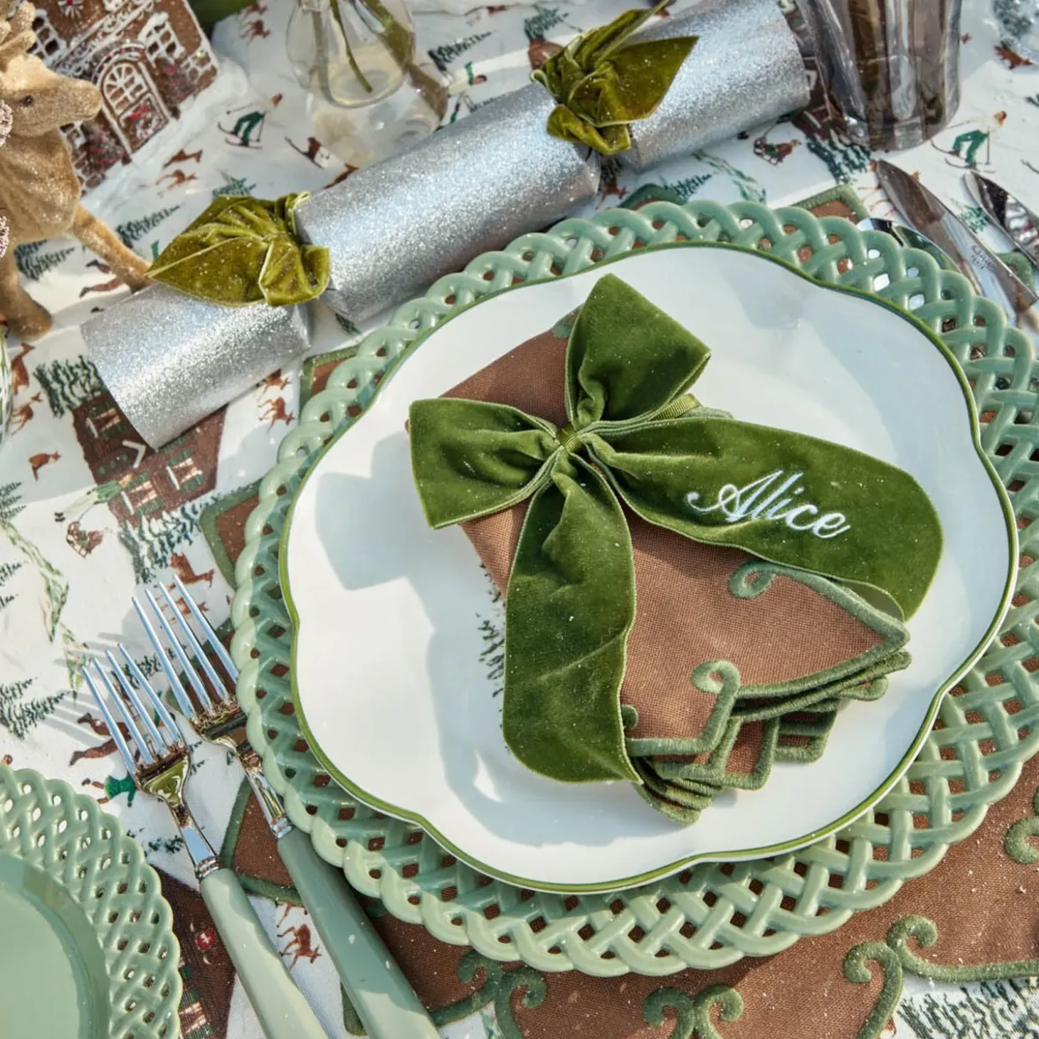 Personalisable Forest Green Bow