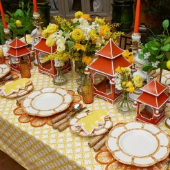 Petal Bamboo Ceramic Dinner Plates (Set of 4)