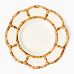 Petal Bamboo Ceramic Dinner & Starter Plates (Set of 8)