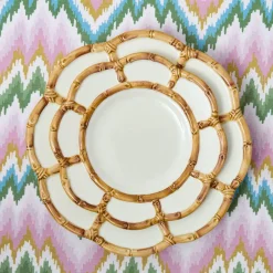 Petal Bamboo Ceramic Dinner & Starter Plates (Set of 8)