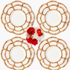 Petal Bamboo Ceramic Dinner & Starter Plates (Set of 8)