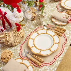 Petal Bamboo Ceramic Dinner & Starter Plates (Set of 8)