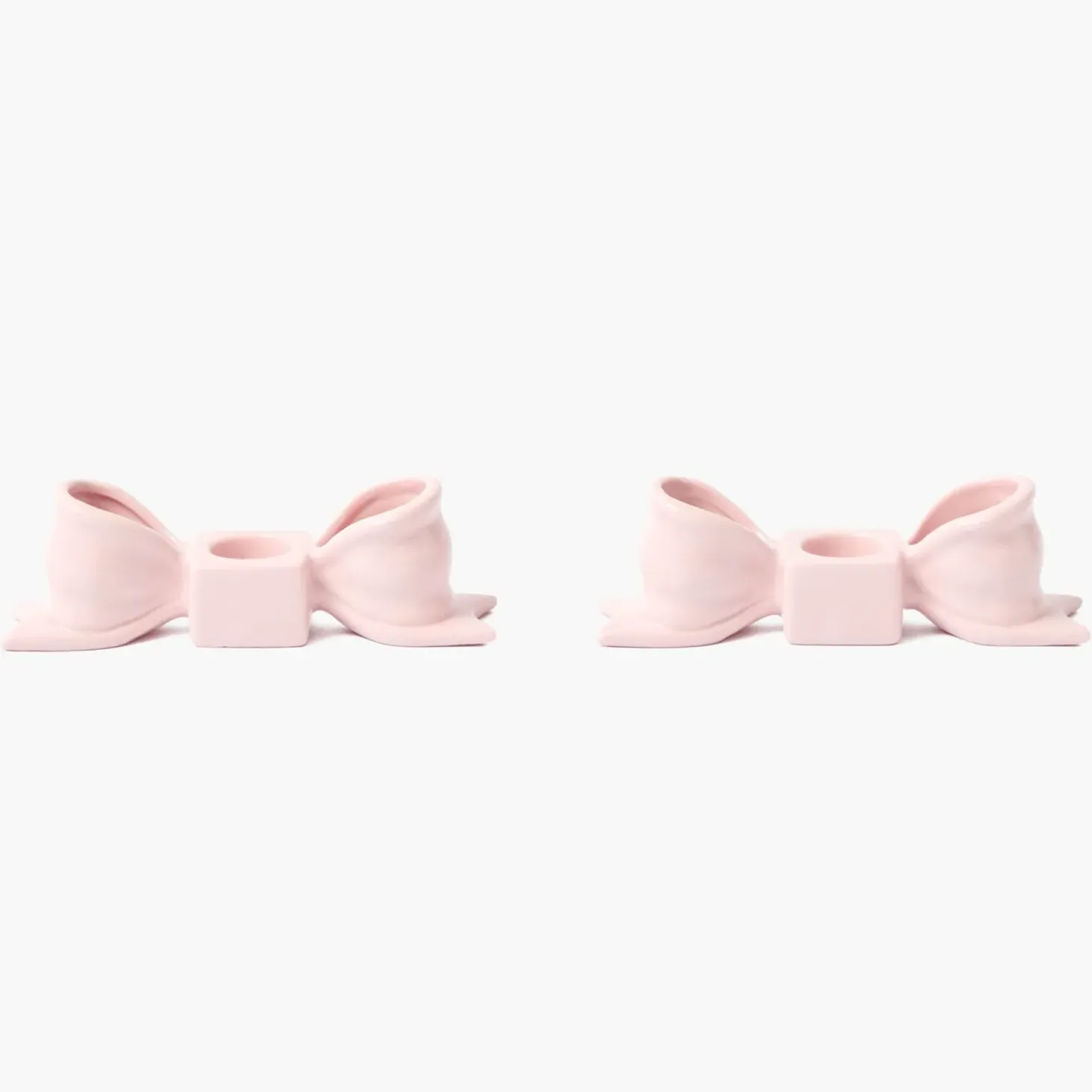 Petal Pink Ceramic Bow Candle Holder (Pair)