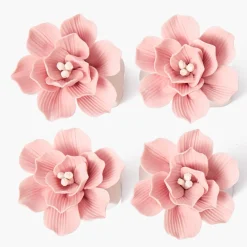Petal Pink Fiore Napkin Rings (Set of 4)