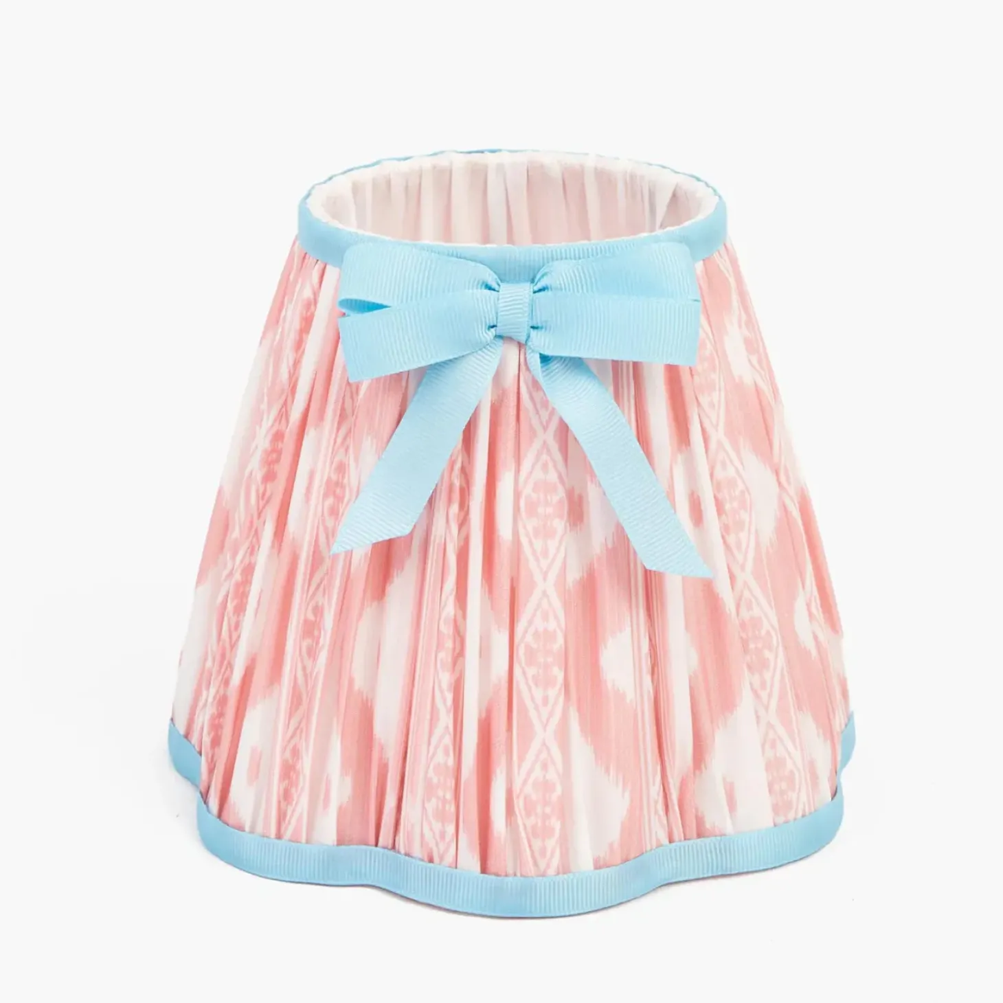 Pink & Blue Ikat Bow Lampshade (18cm)
