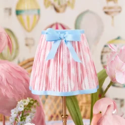 Pink & Blue Ikat Bow Lampshade (18cm)