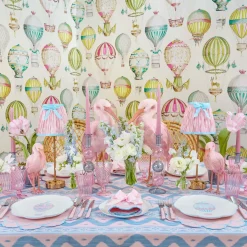 Pink & Blue Ikat Bow Lampshade (18cm)