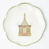 Pink & Green Pagoda Dinner Plate