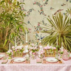 Pink & Green Pagoda Dinner Plate