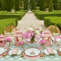 Pink & Green Pagoda Dinner Plate