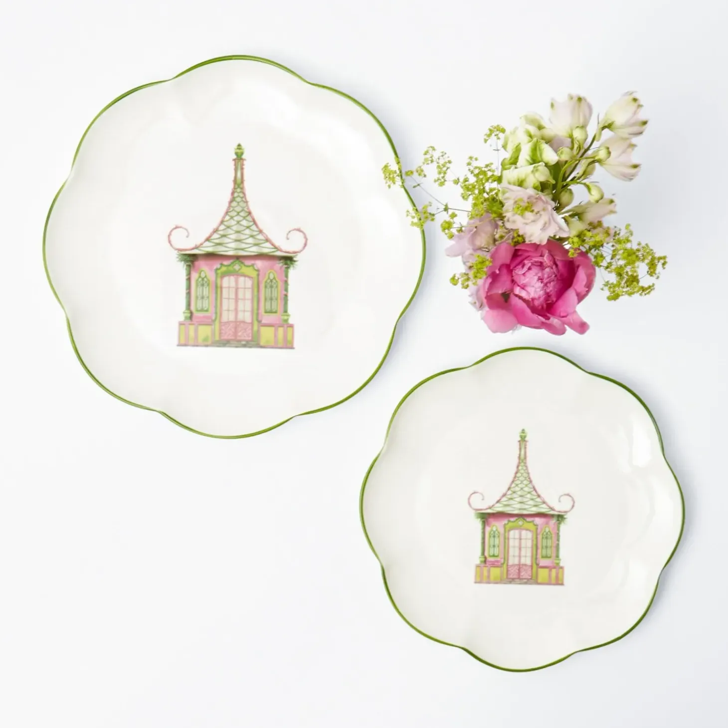 Pink & Green Pagoda Starter Plate