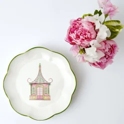 Pink & Green Pagoda Starter Plate