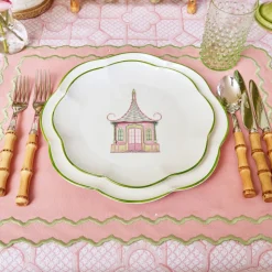 Pink & Green Pagoda Starter Plate