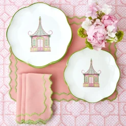 Pink & Green Pagoda Starter Plate