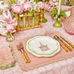 Pink & Green Pagoda Starter Plate