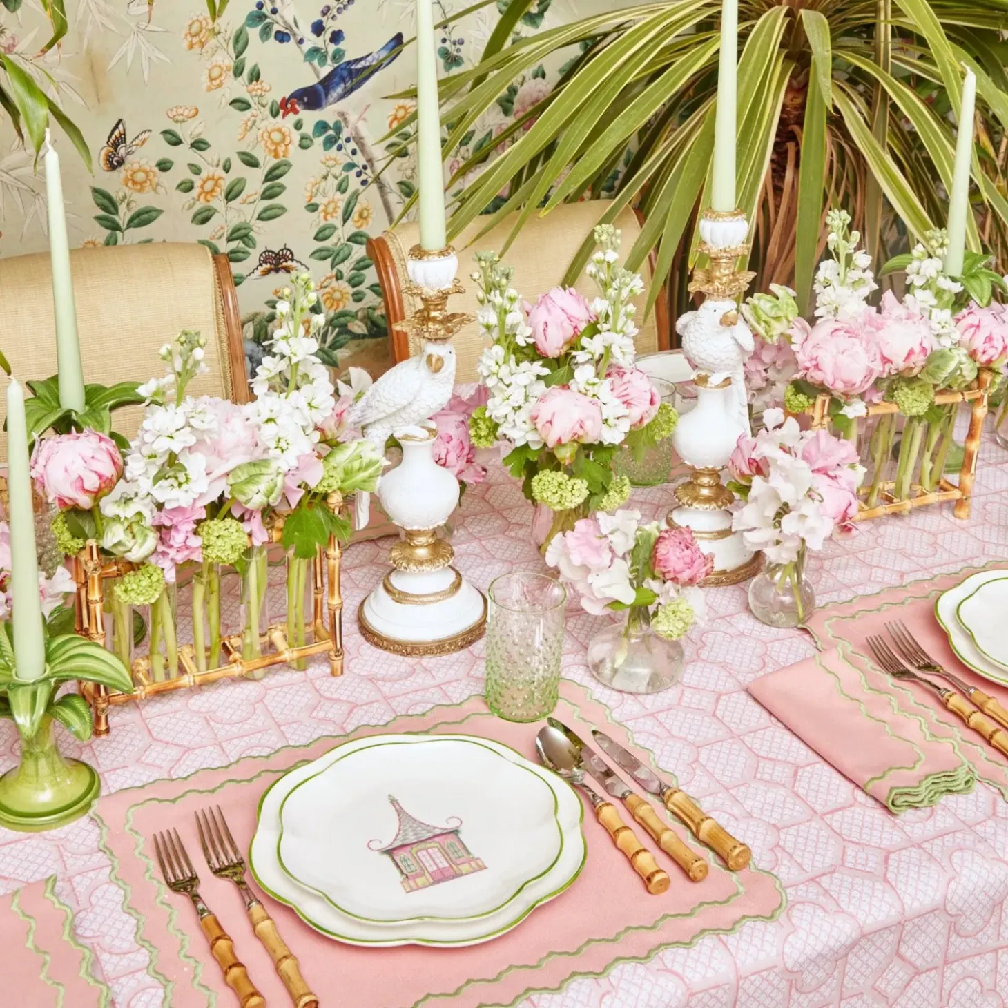 Pink & Green Pagoda Starter Plate