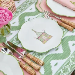 Pink & Green Pagoda Starter Plate