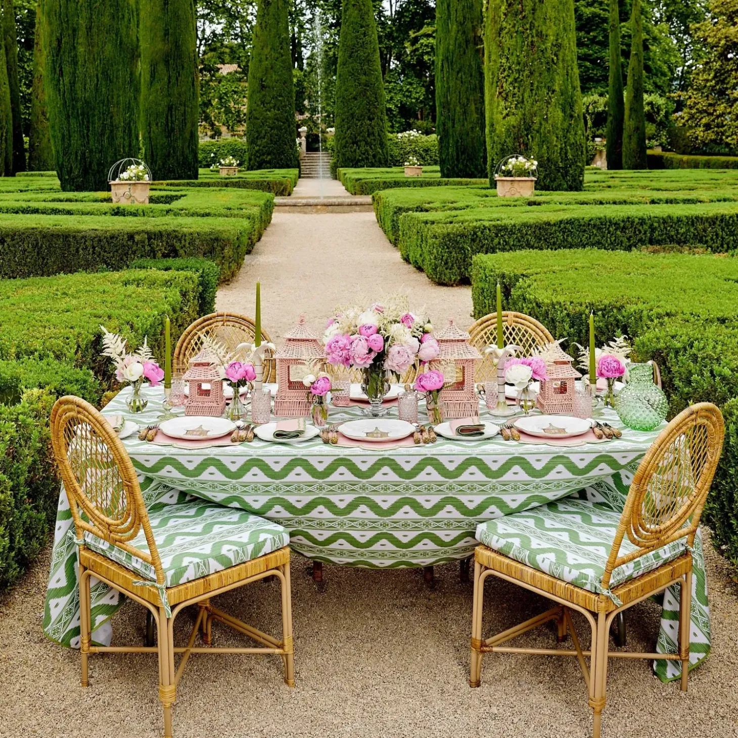 Pink & Green Pagoda Starter Plate