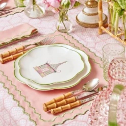 Pink & Green Pagoda Starter Plate (Set of 4)