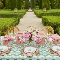 Pink & Green Pagoda Starter Plate (Set of 4)