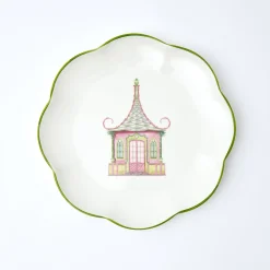 Pink & Green Pagoda Starter Plate (Set of 4)