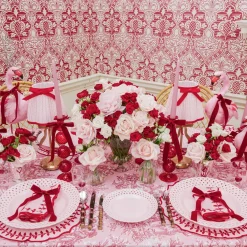 Pink & Red Bow Laurel Placemats (Set of 4)