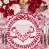 Pink & Red Bow Laurel Placemats & Napkins (Set of 4)