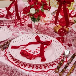 Pink & Red Bow Laurel Placemats & Napkins (Set of 4)