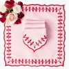 Pink & Red Laurel Napkins (Set of 4)