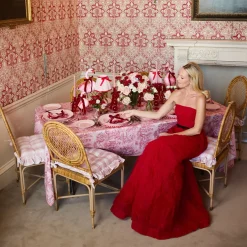 Pink & Red Laurel Napkins (Set of 4)