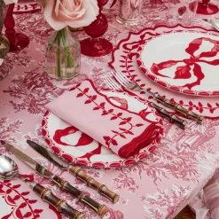Pink & Red Laurel Napkins (Set of 4)