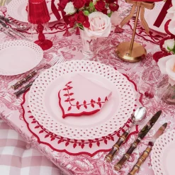 Pink & Red Laurel Napkins (Set of 4)
