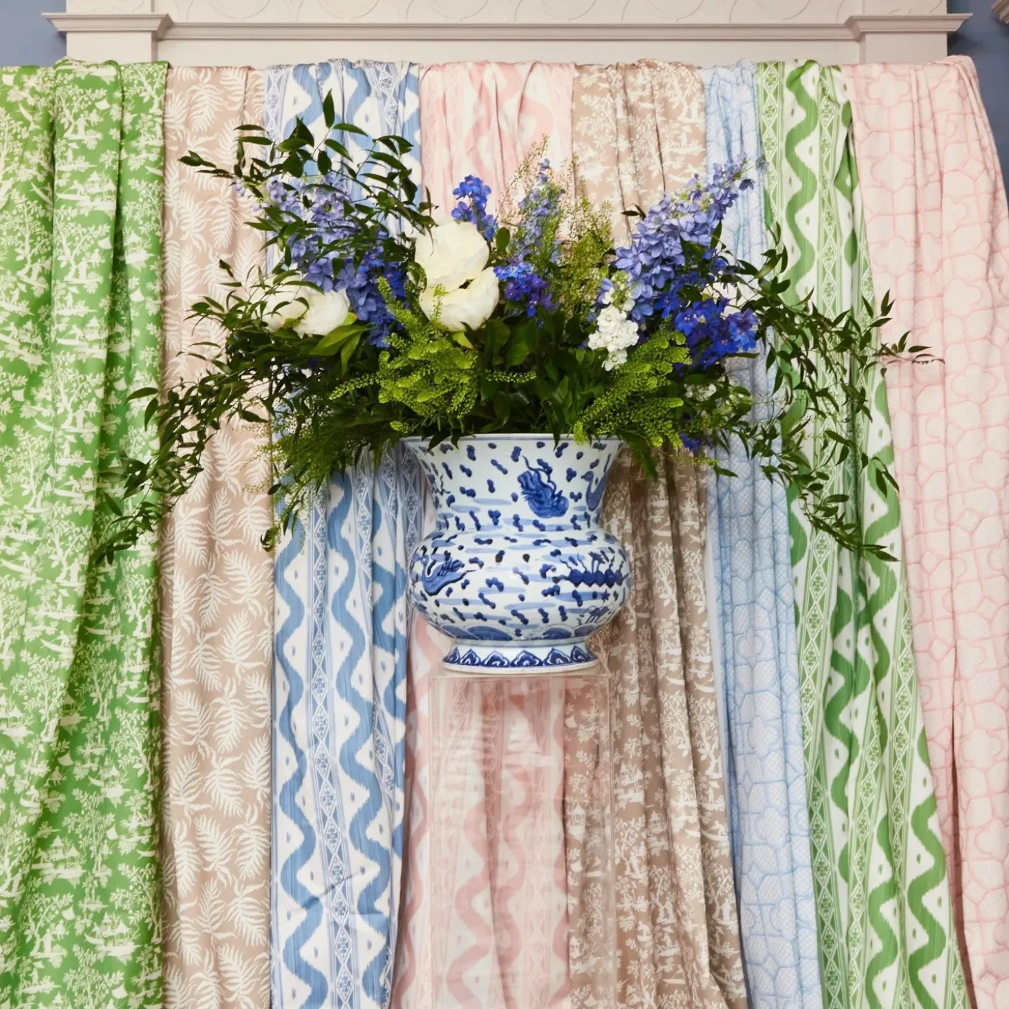 Pink Bamboo Trellis Fabric