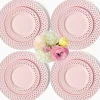 Pink Basketweave Dinner & Starter Plates (Set of 8)