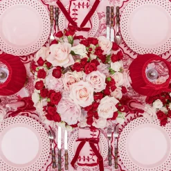 Pink Basketweave Dinner Plate (Set of 4)