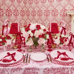 Pink Basketweave Dinner Plate (Set of 4)