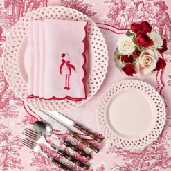 Pink Basketweave Starter Plate (Set of 4)