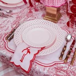 Pink Basketweave Starter Plate (Set of 4)